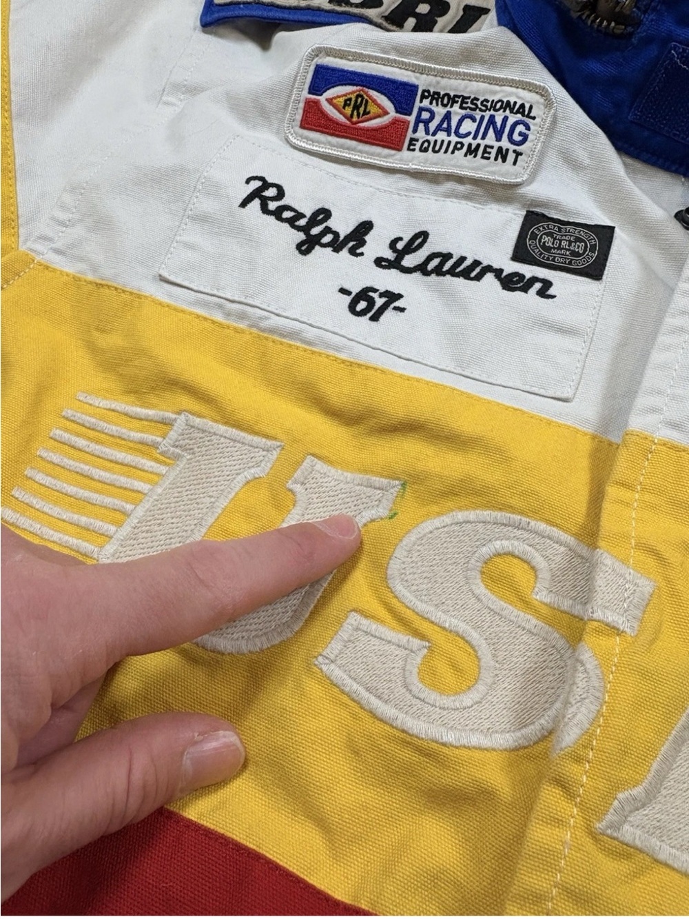 Polo Ralph Lauren USRL Racing NASCAR Canvas Bomber Jacket Size Medium Multicolor - Picture 15 of 15